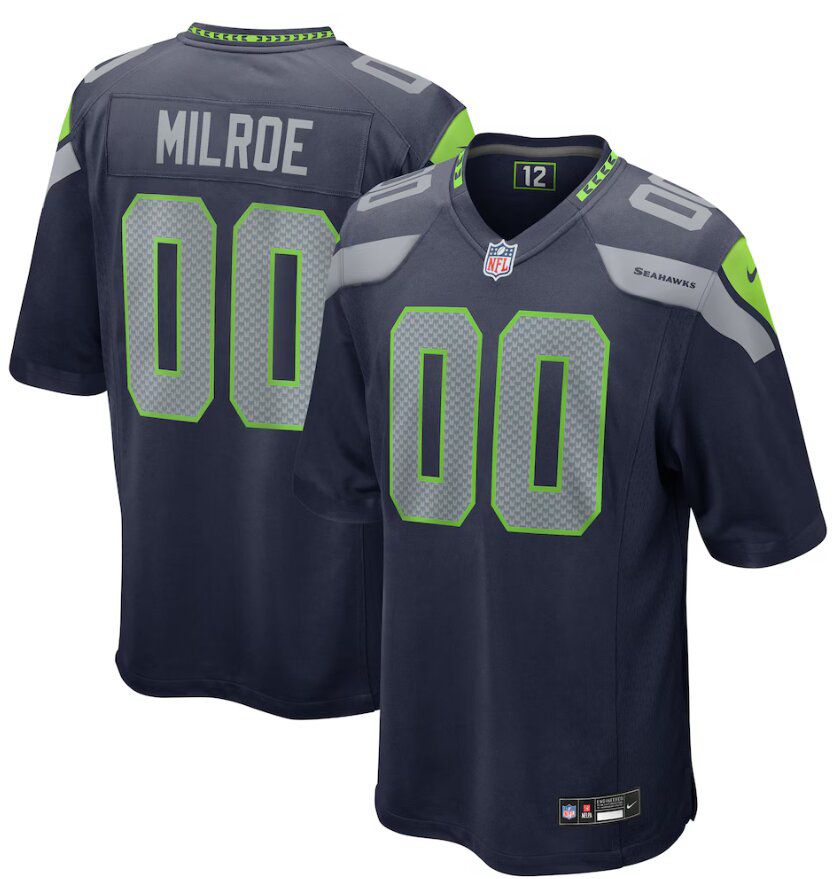 Men Seattle Seahawks #00 Jalen Milroe College Navy blue Nike 2025 NFL Draft Game Jersey->seattle seahawks->NFL Jersey